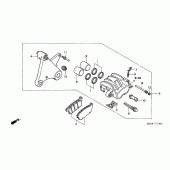 Схема вузла: Задній гальмівний супорт для Honda GL1500 F6C