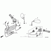Схема вузла: Switch + cable + mirror для Honda FSC600 Silver Wing