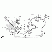 Схема вузла: Гальмівний циліндр переднього тормозаr (2) для Honda VT750 Shadow Aero
