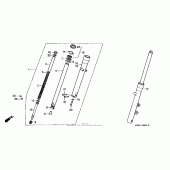 Схема вузла: Вилка передньої осі для Honda VT600 Shadow VLX