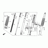 Схема вузла: Вилка передньої осі для Honda XR600