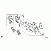 Схема узла: Передний тормозной суппорт (FJS4 00D9/FJS400A) для Honda FJS400 Silver Wing