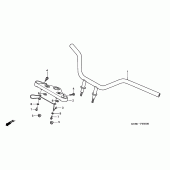 Схема вузла: Верхня траверса & Кліпон керма для Honda VT125 Shadow