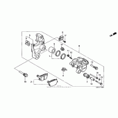 Схема узла: Задний тормозной суппорт для Honda VT1100 Shadow Aero