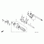 Схема вузла: Копірний вал і Вилки і Вал перемикання для Honda VT750 Shadow ACE