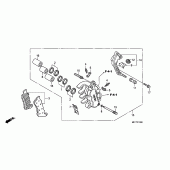 Схема вузла: Лівий-передній гальмівний супорт (ABS) для Honda XL700V Transalp