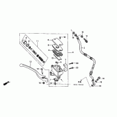 Схема вузла: Передній гальмівний циліндр для Honda VT1100 Shadow Spirit