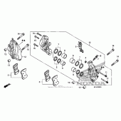 Схема вузла: Перед. гальмівний супорт (1) для Honda CBR600 CBR600RR