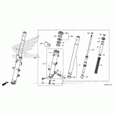 Схема узла: Вилка передней оси для Honda ST1300 Pan-European Police