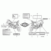 Схема вузла: Інформаційні наклейки (CB1300 / CB1 300A) для Honda CB1300 Super Four