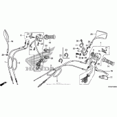 Схема вузла: Ручка керма & Пульт управління рульовой & Троси для Honda CMX250 Rebel