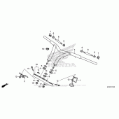 Схема вузла: Рульова траверса & Кліпон (1) для Honda VT1300 Stateline