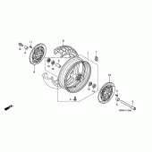Схема узла: Передние колесо (1) для Honda CBR600 CBR600F