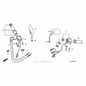 Схема узла: Пульт управления рулевой 2 для Honda VTX1800