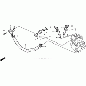 Схема вузла: Water pipe для Honda VT750 Shadow Deluxe