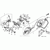 Схема вузла: Задній ліхтар (Стоп-сигнал) для Honda VT750 Shadow Deluxe