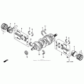 Схема узла: Коленчатый вал и Поршень для Honda GL1500 Valkyrie Deluxe