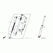 Схема вузла: Вилка передньої осі для Honda VT1100 Shadow Spirit