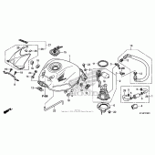 Схема вузла: Паливний бак для Honda CBR250