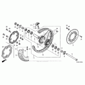 Схема вузла: Заднє колесо для Honda CRF450 CRF450R