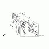 Схема вузла: Передній гальмівний супорт для Honda XR400