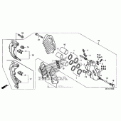 Схема узла: Передний тормозной суппорт для Honda FSC600 Silver Wing