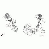 Схема узла: Коленчатый вал и Поршень для Honda VT750 Shadow A.C.E.