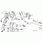 Схема вузла: Верхня траверса & Кліпон керма для Honda NT650 Deauville