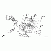 Схема вузла: Зад. головка циліндра для Honda RVT1000R RVT RC51