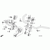 Схема узла: Верхняя траверса & Клипон руля для Honda VT750 Shadow Aero