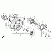 Схема вузла: Заднє колесо для Honda CBR600 CBR600RR