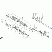 Схема вузла: Копірний вал і Вилки і Вал перемикання для Honda VFR750F Interceptor