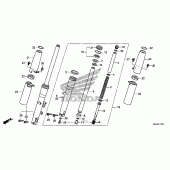 Схема вузла: Front fork (1) для Honda VT750 Shadow Aero