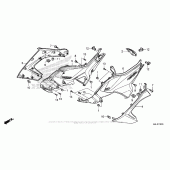 Схема вузла: Бічний обтічник для Honda NC700