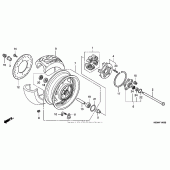 Схема вузла: Заднє колесо для Honda VTX1300