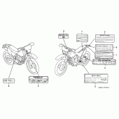 Схема вузла: Інформаційні наклейки для Honda XR250