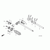 Схема узла: Копирный вал & Вилки & Вал переключения для Honda XL125 Varadero