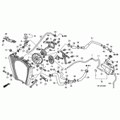 Схема вузла: Радіатор для Honda CBR1000 CBR1000RR (ABS) Fireblade