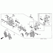 Схема вузла: R. передній гальмівний супорт для Honda VFR800 VFR