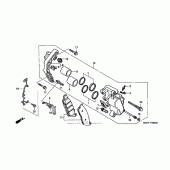 Схема вузла: Передній гальмівний супорт для Honda VT750 Shadow Deluxe