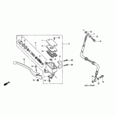 Схема узла: Передний тормозной цилиндр для Honda VF750 Magna