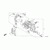Схема вузла: Передній гальмівний супорт для Honda CRF250 CRF250X