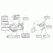 Схема узла: Информационные наклейки (1) для Honda GL1500 Gold Wing Special Edition