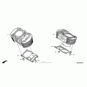 Схема узла: Цилиндр для Honda VT750 Shadow Aero