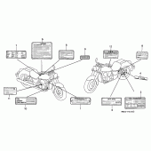 Схема вузла: Інформаційні наклейки для Honda VT750 Shadow ACE