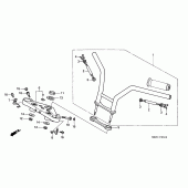 Схема узла: Верхняя траверса и Клипон руля (1) для Honda VT600 Shadow VLX