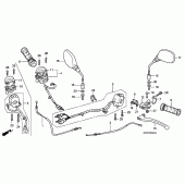 Схема вузла: Ручка керма & Пульт управління рульовой & Троси (CBR125RW7 / RW9 / RWA) для Honda CBR125