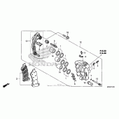 Схема вузла: Лівий-передній гальмівний супорт для Honda CTX1300