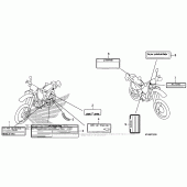 Схема вузла: Інформаційні наклейки для Honda XR650