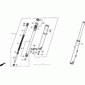 Схема вузла: Вилка передньої осі для Honda VT1100 Shadow ACE Tour